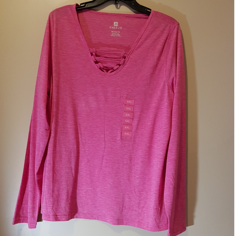 NWT FREE2B pink blouse size:XXL